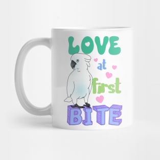 Love at first bite Umbrella Cockatoo Funny Birb merch Parrot Kawaii Mug